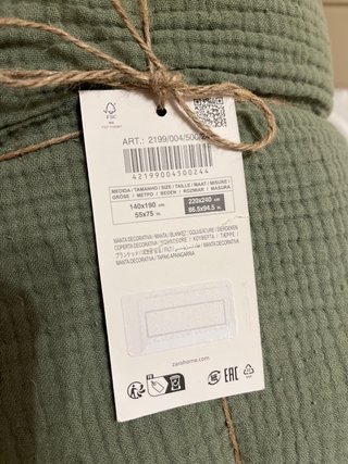 Colchas finas Zara Home algodón 100%