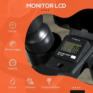 Cyclette Professionale Magnetica con Volante da 4Kg, Cyclette Domestica con Display LCD, Manubrio e Sedile Regolabili
