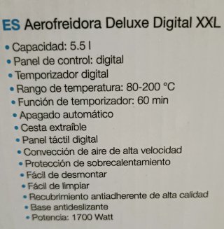 Freidora Aire Digital Princess XXL está nueva