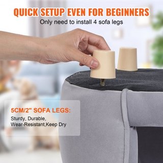 Sofá para Mascotas, Sofá para Perros Pequeños y Gatos, Cama Sofá de Perro de Terciopelo Suave, Sofá para Gatos de Carga de 66 lbs, Gris Oscuro