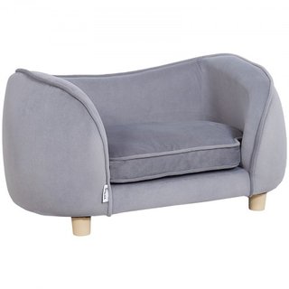 Sofá para Mascotas, Sofá para Perros Pequeños y Gatos, Cama Sofá de Perro de Terciopelo Suave, Sofá para Gatos de Carga de 66 lbs, Gris Oscuro