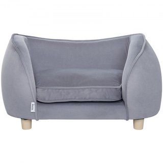 Sofá para Mascotas, Sofá para Perros Pequeños y Gatos, Cama Sofá de Perro de Terciopelo Suave, Sofá para Gatos de Carga de 66 lbs, Gris Oscuro