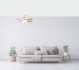 Mini ventilador E27 con luz LED