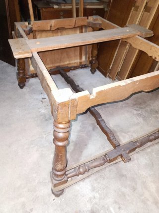 Mesa comedor extensible madera antigua