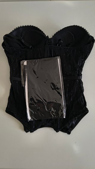 Conjunto Lenceria Encaje Negro Varsbaby