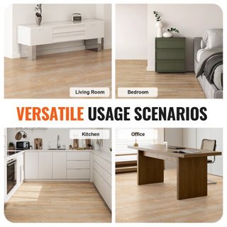 Baldosas de Vinilo Interconectables 1220 X 185 mm, 10 Baldosas de 5.5mm de Grosor que se Encajan, Suelo de Madera Natural para DIY en Cocina, Comedor, Dormitorios y Baños, Fácil para Decoración de...