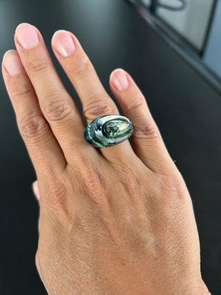 Anello Swarovski Verde Cristallo