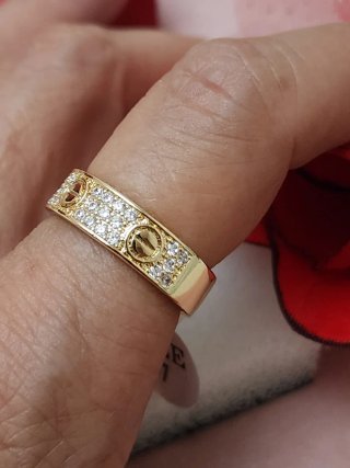 Anillo Talla 7 Baño Oro color  14k