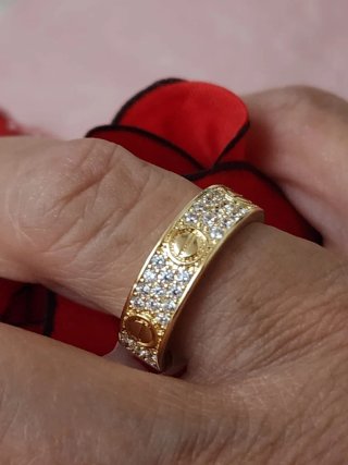 Anillo Talla 7 Baño Oro color  14k