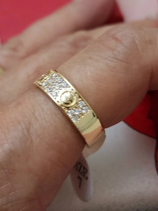 Anillo Talla 7 Baño Oro color  14k