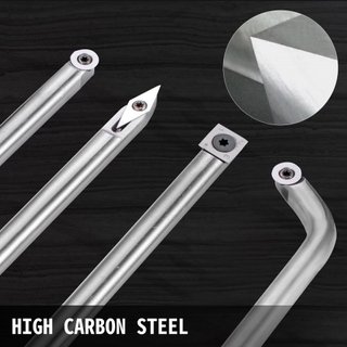 Herramientas de Torneado de Madera para Torno Set de 4 Piezas, Herramientas de Torno de Carburo con Cortadores de Forma Diamante, Redondos, Cuadrados Reemplazables, Cinceles de Torno con Mango par...