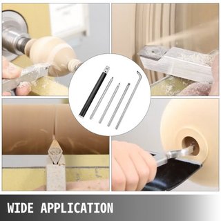 Herramientas de Torneado de Madera para Torno Set de 4 Piezas, Herramientas de Torno de Carburo con Cortadores de Forma Diamante, Redondos, Cuadrados Reemplazables, Cinceles de Torno con Mango par...
