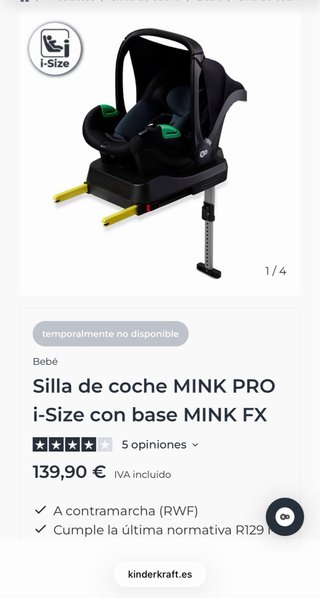Silla Coche KinderKraft MINK PRO i-Size