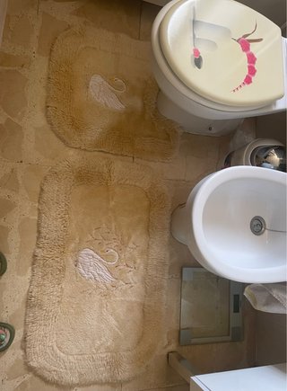 Juego de 2 alfombras de baño con cisne