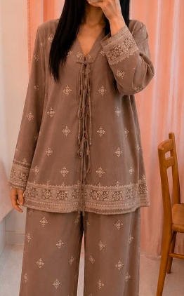 Conjunto informal mujer manga larga
