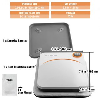 Prensa Térmica Portátil de 7 x 6 pulgadas para Transferencia de Sublimación DIY