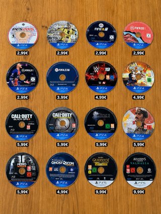 Set Giochi PlayStation 4 e 5. Prezzi in foto.