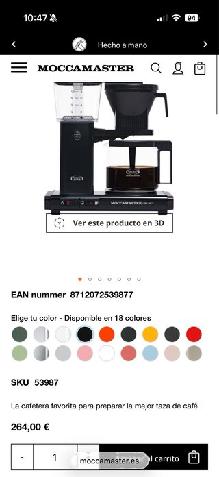 Cafetera Moccamaster Negra
