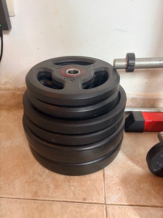 Rack Gimnasio + Barras + 76kg Discos Lote o separa