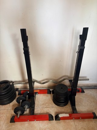 Rack Gimnasio + Barras + 76kg Discos Lote o separa