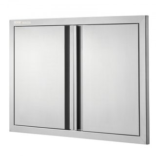 Puerta de Acceso para BBQ, Puerta Doble para Cocina Exterior de 774x532 mm, Puerta de Montaje Flush de Acero Inoxidable, Puerta Vertical de Pared con Mangos Rehundidos, para Isla de BBQ, Estación ...