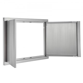Puerta de Acceso para BBQ, Puerta Doble para Cocina Exterior de 774x532 mm, Puerta de Montaje Flush de Acero Inoxidable, Puerta Vertical de Pared con Mangos Rehundidos, para Isla de BBQ, Estación ...
