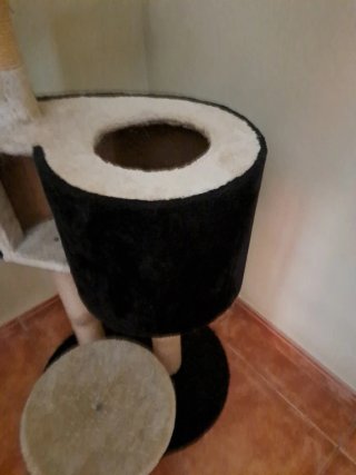 Rascador para gatos de tela y sisal