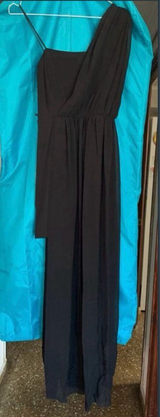 Vestido largo negro asimétrico s-m-l