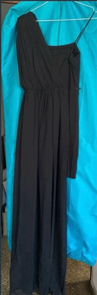 Vestido largo negro asimétrico s-m-l