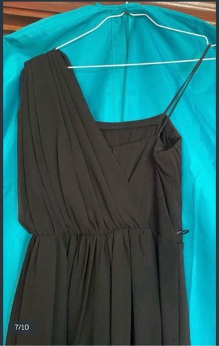Vestido largo negro asimétrico s-m-l