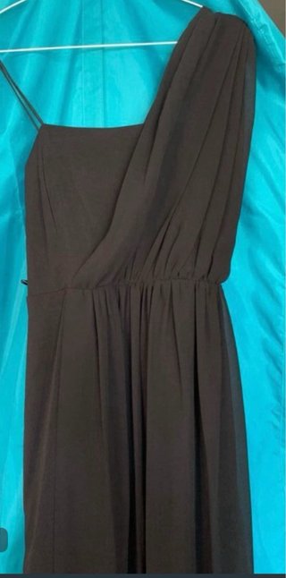 Vestido largo negro asimétrico s-m-l