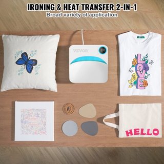 Máquina de Prensa de Calor, Máquina de Transferencia de Sublimación Multifuncional Portátil para Camisetas de 9x9 pulgadas, Recubierta de PTFE, Prensa de Fácil Aplicación para Camisetas/Bolsas/Alm...