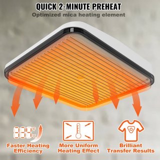 Máquina de Prensa de Calor, Máquina de Transferencia de Sublimación Multifuncional Portátil para Camisetas de 9x9 pulgadas, Recubierta de PTFE, Prensa de Fácil Aplicación para Camisetas/Bolsas/Alm...