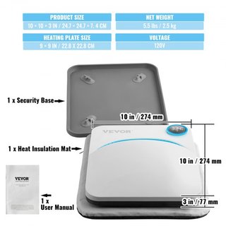 Máquina de Prensa de Calor, Máquina de Transferencia de Sublimación Multifuncional Portátil para Camisetas de 9x9 pulgadas, Recubierta de PTFE, Prensa de Fácil Aplicación para Camisetas/Bolsas/Alm...