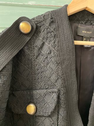 Chaleco Mango Brocado Negro Talla M