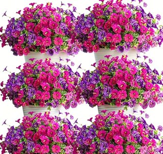 Ramos de Flores Artificiales Morado y Rosa