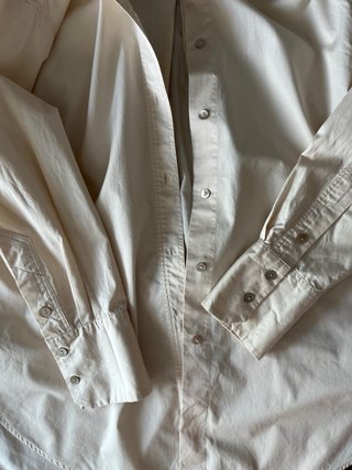 Camisa Massimo Dutti Beige Algodón Popelín L