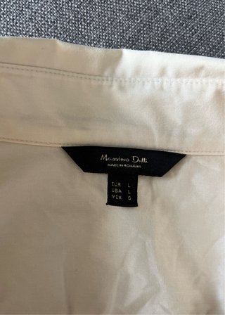 Camisa Massimo Dutti Beige Algodón Popelín L