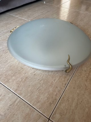 Lámpara plafón cristal y metal
