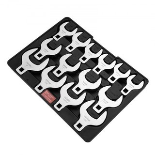 Juego de Llaves de Codo, Juego SAE de 14 Piezas de 1/2" Drive (1-1/16" - 2") con Bandeja de Almacenamiento, Material 40CR con Tamaño Grabado con Láser, para Mantenimiento o Reparaciones Mecánicas