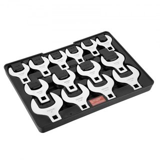 Juego de Llaves de Codo, Juego SAE de 14 Piezas de 1/2" Drive (1-1/16" - 2") con Bandeja de Almacenamiento, Material 40CR con Tamaño Grabado con Láser, para Mantenimiento o Reparaciones Mecánicas