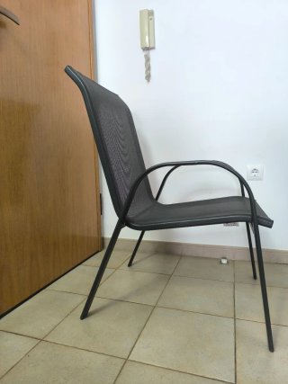 Sillas de jardín negras (4 unidades)