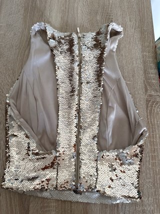 Top lentejuelas Zara fiesta dorado plateado