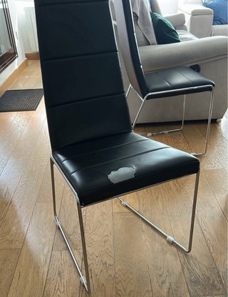 Sillas comedor modernas negras y plateadas