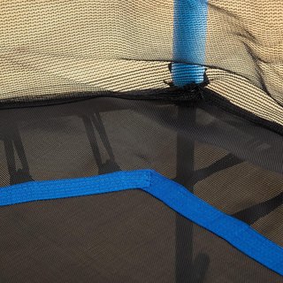 Trampolino Elastico per Bambini 3-10 Anni con Ingresso con Cerniera e Pali Imbottiti, Tappetino Elastico in Acciaio, PP ed EPE, Ø163.5X163.5/190 Cm