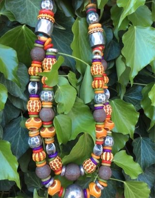 Collana vintage boho hippy multicolor