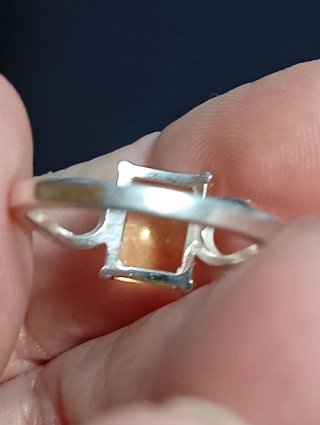 Anillo Plata Ley Rectangula citrino