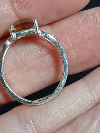 Anillo Plata Ley Rectangula citrino
