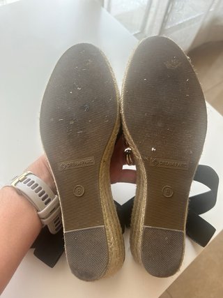 Sandalias cuña esparto negras talla 39 poco uso