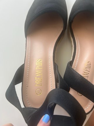 Sandalias cuña esparto negras talla 39 poco uso